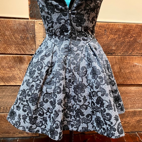 Betsy Johnson Full Skirted Brocade Strapless Mini Gown Gothic Witchy Victorian - Picture 9 of 14